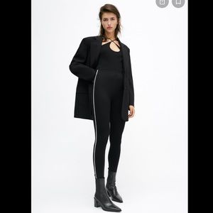 Zara leggings with rhinestone side stripe